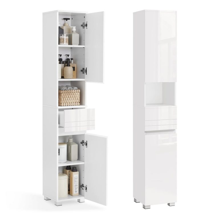 VASAGLE Tall Slim Bathroom Storage Cabinet — Mystic Grey — additional product view