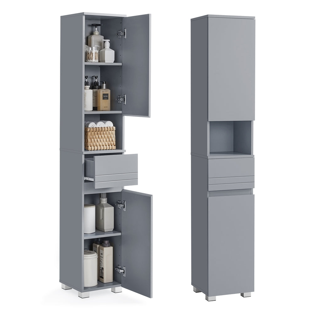 VASAGLE Tall Slim Bathroom Storage Cabinet — Mystic Grey