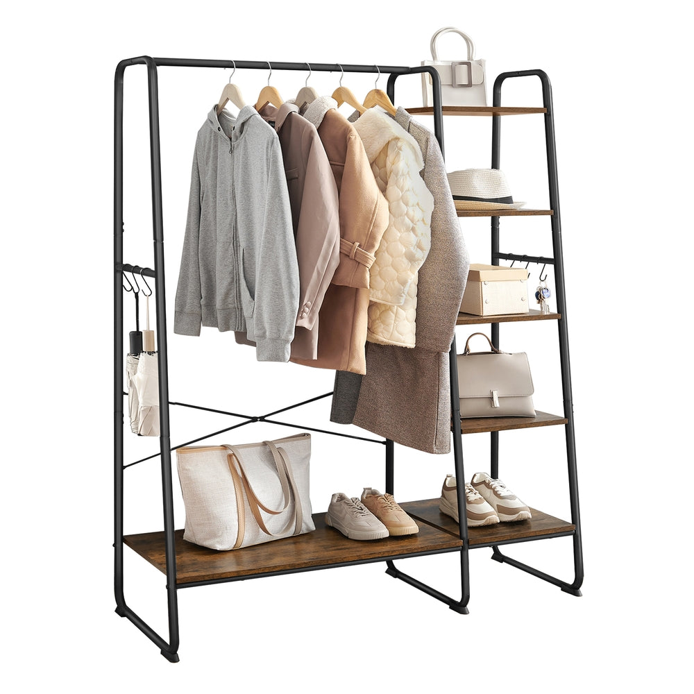 VASAGLE B34UKRGR116B01 open clothes rail with storage shelves
