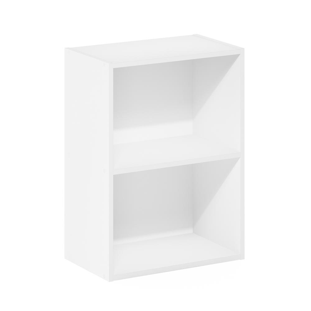 Furinno LUDER two-tier white open-shelf bookcase