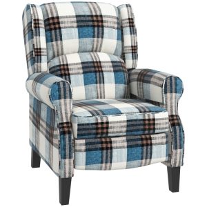 HOMCOM Wingback Reclining Armchair — Blue