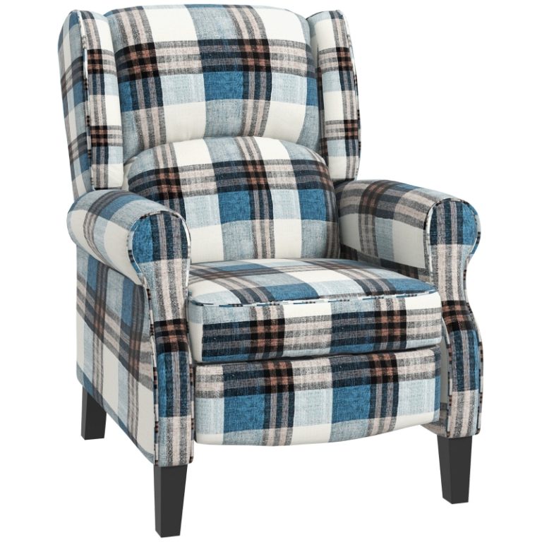 HOMCOM Wingback Reclining Armchair — Blue