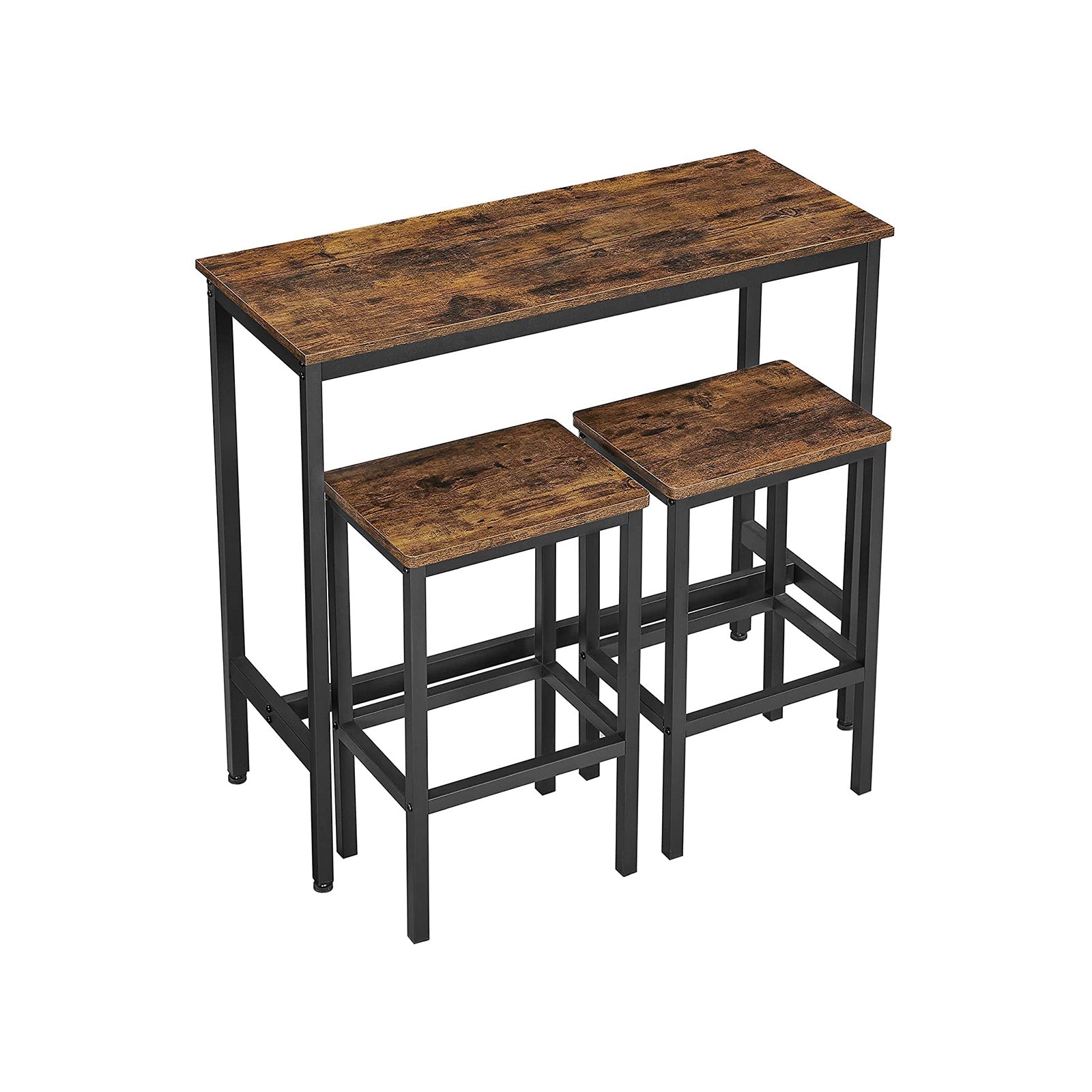 VASAGLE Industrial Bar Table with Stools — Rustic Brown & Black