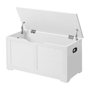 VASAGLE Lift-Top Storage Bench — Matte White