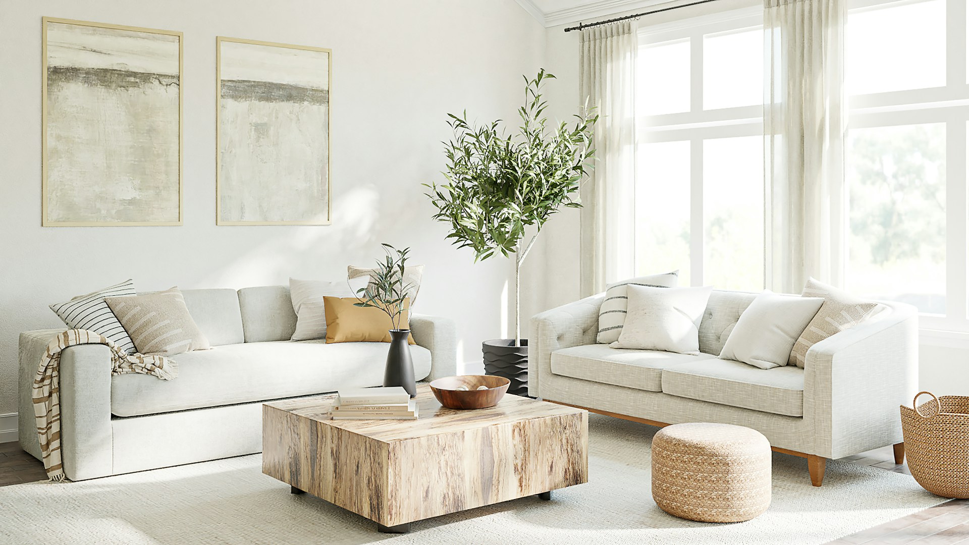Living room inspiration showing the relationship between seating and occasional furniture