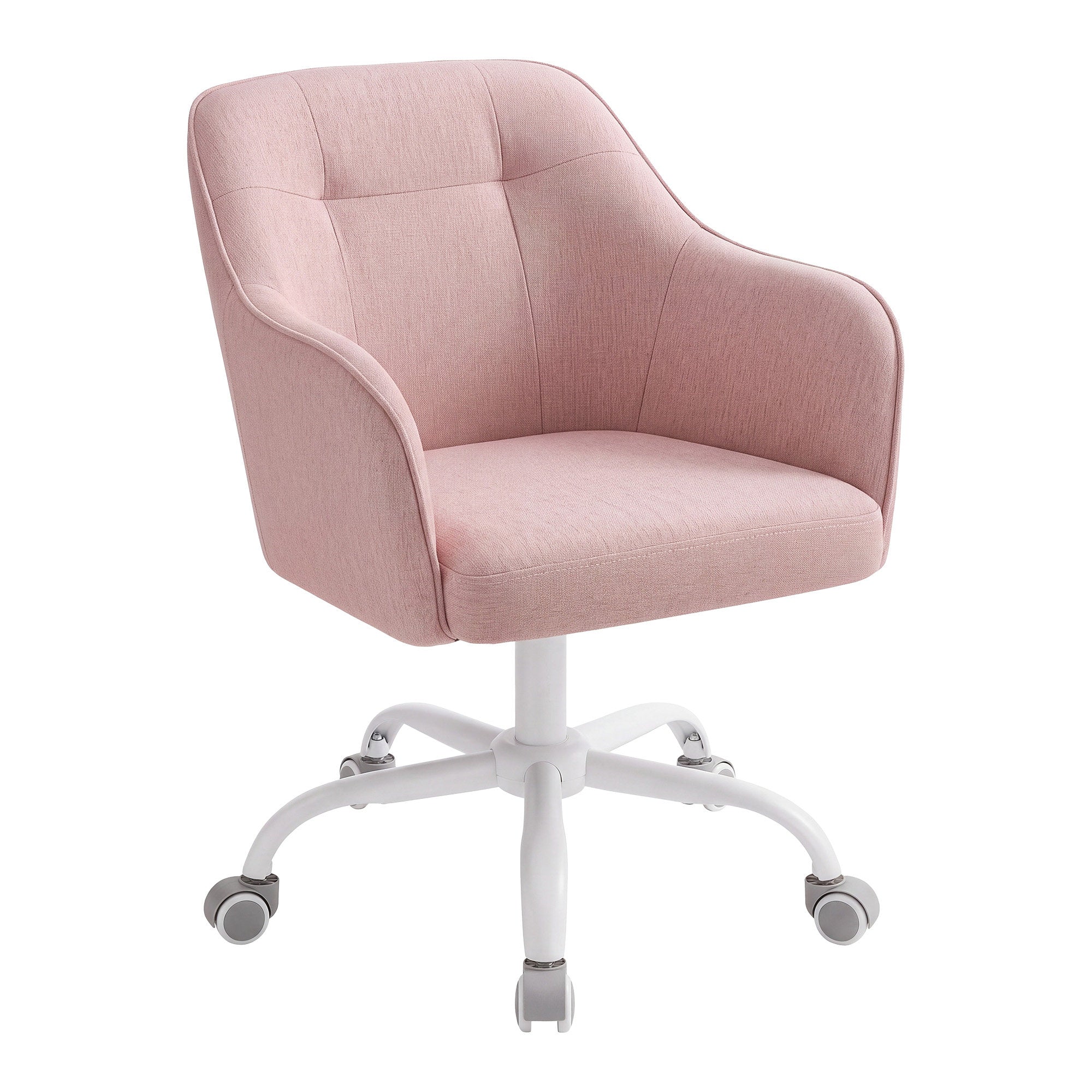 Modern pink SONGMICS desk chair illustrating a Barbie furniture reuse feature