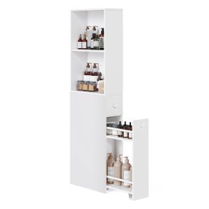 VASAGLE Tall Bathroom Cabinet — Classic White