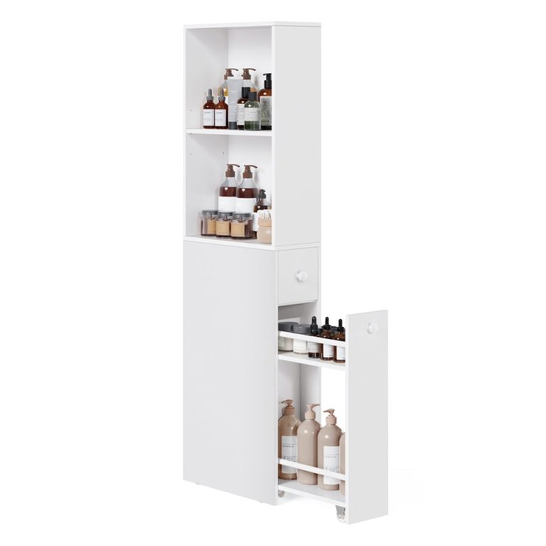 VASAGLE Tall Bathroom Cabinet — Classic White