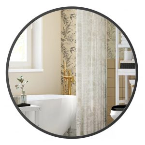 SONGMICS Round Wall Mirror — Black, 40.7 cm