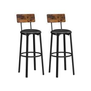 VASAGLE PU Upholstered Bar Stools — Set of 2