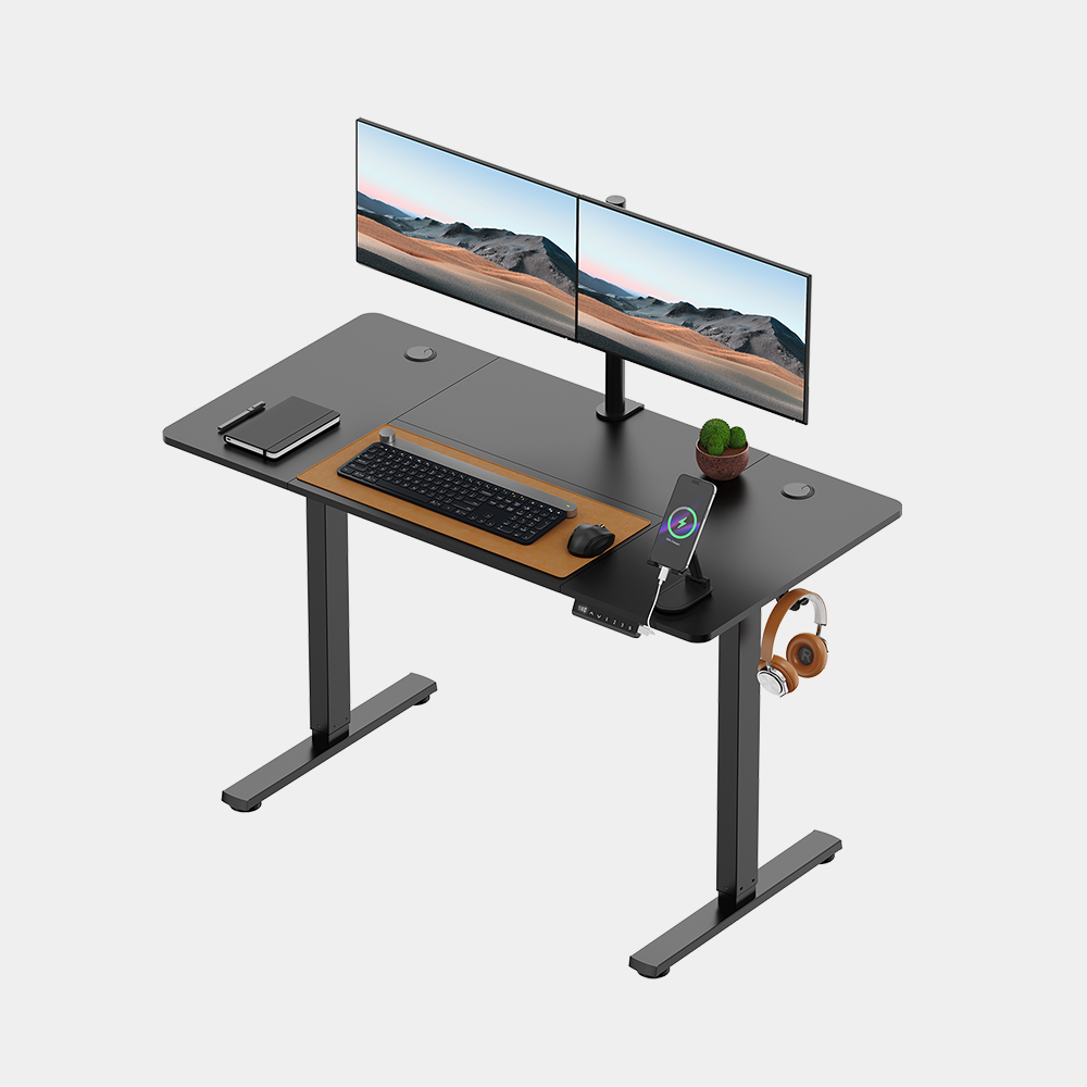 VonHaus black 120 cm electric standing desk; styling equipment is not supplied