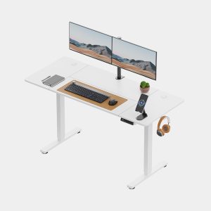 VonHaus white 140 cm electric standing desk; styling equipment is not included