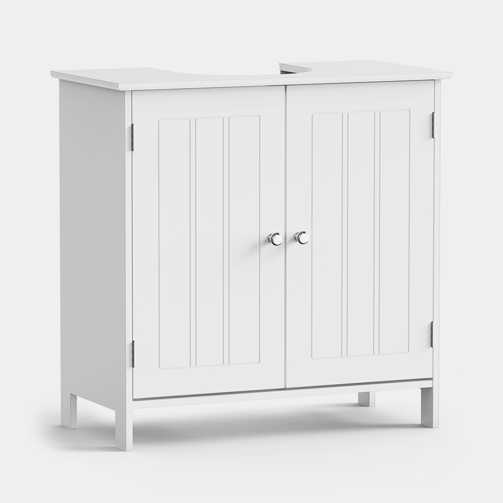 VonHaus Holbrook white two-door under-sink storage cabinet