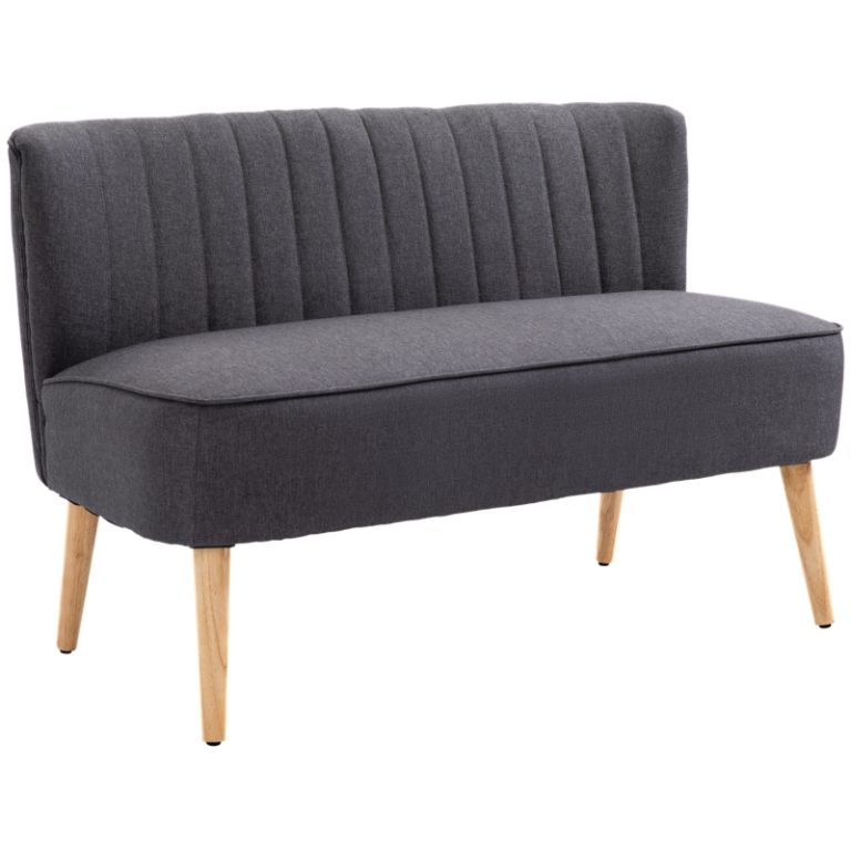 HOMCOM Compact 2-Seater Loveseat Sofa — Dark Grey, 117 cm