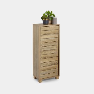 VonHaus Chester slim bathroom cabinet in natural oak effect, model 3000841