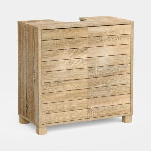 VonHaus Chester oak-effect under-sink cabinet; basin, plumbing and styling accessories are not included