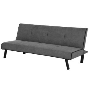 HOMCOM 3-Seater Velvet-Touch Click-Clack Sofa Bed — Grey